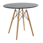 Julita dining table set of 3 in black-natural shade D80x73cm - Слика 3