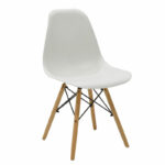 Julita dining table set of 3 MDF and beech wood in white-natural shade D60x73cm - Слика 3