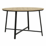 Gianno-Parker dining set 5pcs natural-black D120χ76cm - Слика 2