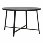 Gianno-Parker dining set 5pcs black marblel-gray D120χ76cm - Image 2