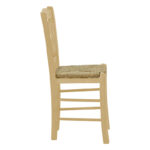 Coffee shop chair with mat Crossed unpainted wood 42x40x89cm - Слика 3