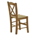 Coffee shop chair with mat Crossed walnut wood 42x40x89cm - Image 2