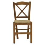 Coffee shop chair with mat Crossed walnut wood 42x40x89cm - Image 4