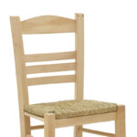 Coffee shop chair with mat Sergeant unpainted wood 42x40x89cm - Слика 6
