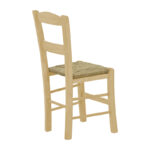 Coffee shop chair with mat Syror-Charchie unpainted wood 42x40x89cm - Image 2