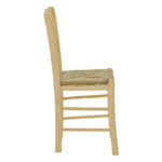 Coffee shop chair with mat Syror-Charchie unpainted wood 42x40x89cm - Image 3