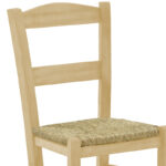 Coffee shop chair with mat Syror-Charchie unpainted wood 42x40x89cm - Image 6