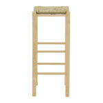 Coffee shop stool without width with mat Bodier-Charchie I unpainted wood 35x35x78cm - Слика 2
