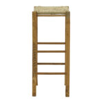 Coffee shop stool without width with mat Bodier-Charchie I walnut wood 35x35x78cm - Слика 2