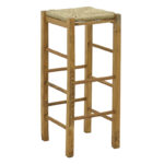 Coffee shop stool without width with mat Bodier-Charchie I walnut wood 35x35x78cm