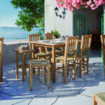 Coffee shop chair with mat Dmnir-Charchie solid beech wood polish walnut 41x42x92cm - Слика 2