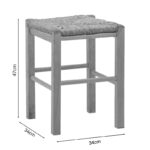 Coffee shop stool with mat Oligor-Charchie I walnut wood 35x35x78cm - Image 5