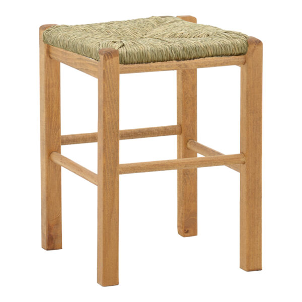 Coffee shop stool with mat Oligor-Charchie I walnut wood 35x35x78cm