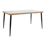 Naoki-Tanish dining table set of 7 natural rattan-black metal-glass 160x90x78cm - Слика 5