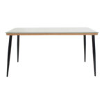 Naoki-Tanish dining table set of 7 natural rattan-black metal-glass 160x90x78cm - Слика 6