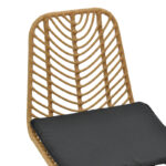 Naoki D dining table set of 7 natural rattan-black metal-glass 160x90x78cm - Image 6