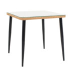 Naoki G dining table set of 5 natural rattan-black metal-glass 80x80x78cm - Слика 2