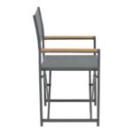 Mabu-Synergy dining table set of 3 anthracite aluminum and plywood in natural color 80x80x74cm - Image 4