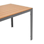 Mabu-Nares dining table set of 5 anthracite aluminum and plywood in natural color 140x80x72.5cm - Image 4