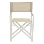 Mabu-Synergy dining table set of 5 white aluminum and plywood in natural color 80x80x74cm - Image 5