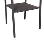 Dining table Savor-Nares set of 7 anthracite aluminum and plywood-rattan in natural color 180x90x72.5cm - Image 4