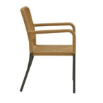 Dining table Nortune-Thorio set of 5 anthracite aluminum and plywood in natural shade 160x90x75cm - Image 4