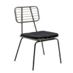 Dining table Naoki - Kliton set of 5 anthracite aluminum and metal in black shade 80x80x74cm - Image 2