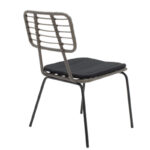 Dining table Naoki - Kliton set of 5 anthracite aluminum and metal in black shade 80x80x74cm - Image 4