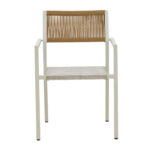 Dining table Savor-Kliton set of 3 white aluminum and rattan in natural color 80x80x74cm - Image 5