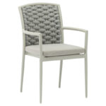 Dining table Kliton - Moritz set of 3 aluminum in white and gray shade 80x80x74cm - Слика 3