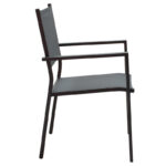 Dining table Moly - Kliton set of 5 anthracite and black aluminium-textilene in anthracite shade 80x80x74cm - Слика 4