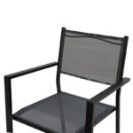 Dining table Moly - Kliton set of 5 anthracite and black aluminium-textilene in anthracite shade 80x80x74cm - Слика 6