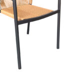 Thorio-Lush dining table set of 7 anthracite aluminum and plywood in a natural shade 160x90x75cm - Слика 4