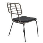 Dining table Naoki-Kliton A set of 5 black metal and anthracite aluminum 150x80x74cm - Image 4