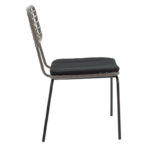 Dining table Naoki-Kliton A set of 5 black metal and anthracite aluminum 150x80x74cm - Image 5