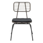 Dining table Naoki-Kliton A set of 7 black metal and anthracite aluminum 150x80x74cm - Image 3