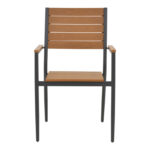 Dining table Vitality-Kliton A set of 5 anthracite aluminum and plywood in a natural shade 150x80x74cm - Image 5