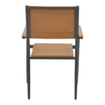 Dining table Vitality-Kliton A set of 7 anthracite aluminum and plywood in a natural shade 150x80x74cm - Image 6