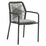 Kherson-Kliton dining table A set of 7 aluminum and rope in anthracite shade 150x80x74cm - Image 2