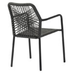 Kherson-Kliton dining table A set of 7 aluminum and rope in anthracite shade 150x80x74cm - Image 3