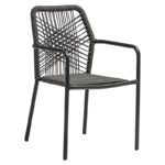 Kherson-Kliton dining table A set of 7 aluminum and rope in anthracite shade 150x80x74cm - Image 4