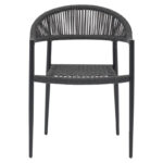 Dining table Freiburg-Kliton A set of 5 aluminum and rope in anthracite shade 150x80x74cm - Image 5