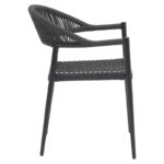 Dining table Freiburg-Kliton A set of 7 aluminum and rope in anthracite shade 150x80x74cm - Image 4