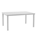 Dining table Kliton-Raven set of 7 aluminum in white shade 150x80x74cm - Слика 5