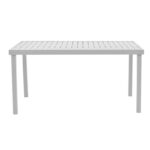 Dining table Kliton-Raven set of 7 aluminum in white shade 150x80x74cm - Слика 6