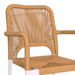 Kliton-Norture dining table set of 5 aluminum in white shade 150x80x74cm - Image 3