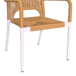 Kliton-Norture dining table set of 7 aluminum in white shade 150x80x74cm - Image 4