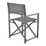 Dining table Naoki-Kliton B set of 7 anthracite aluminum and pe rattan in natural shade 150x80x74cm - Image 3