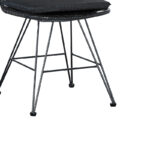 Dining table Naoki-Kliton II set of 7 anthracite aluminum and pe rattan in black shade 150x80x74cm - Image 5