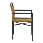 Dining table Clutch -Kliton B set of 7 anthracite aluminum and pe rattan in a natural shade150x80x74cm - Image 4